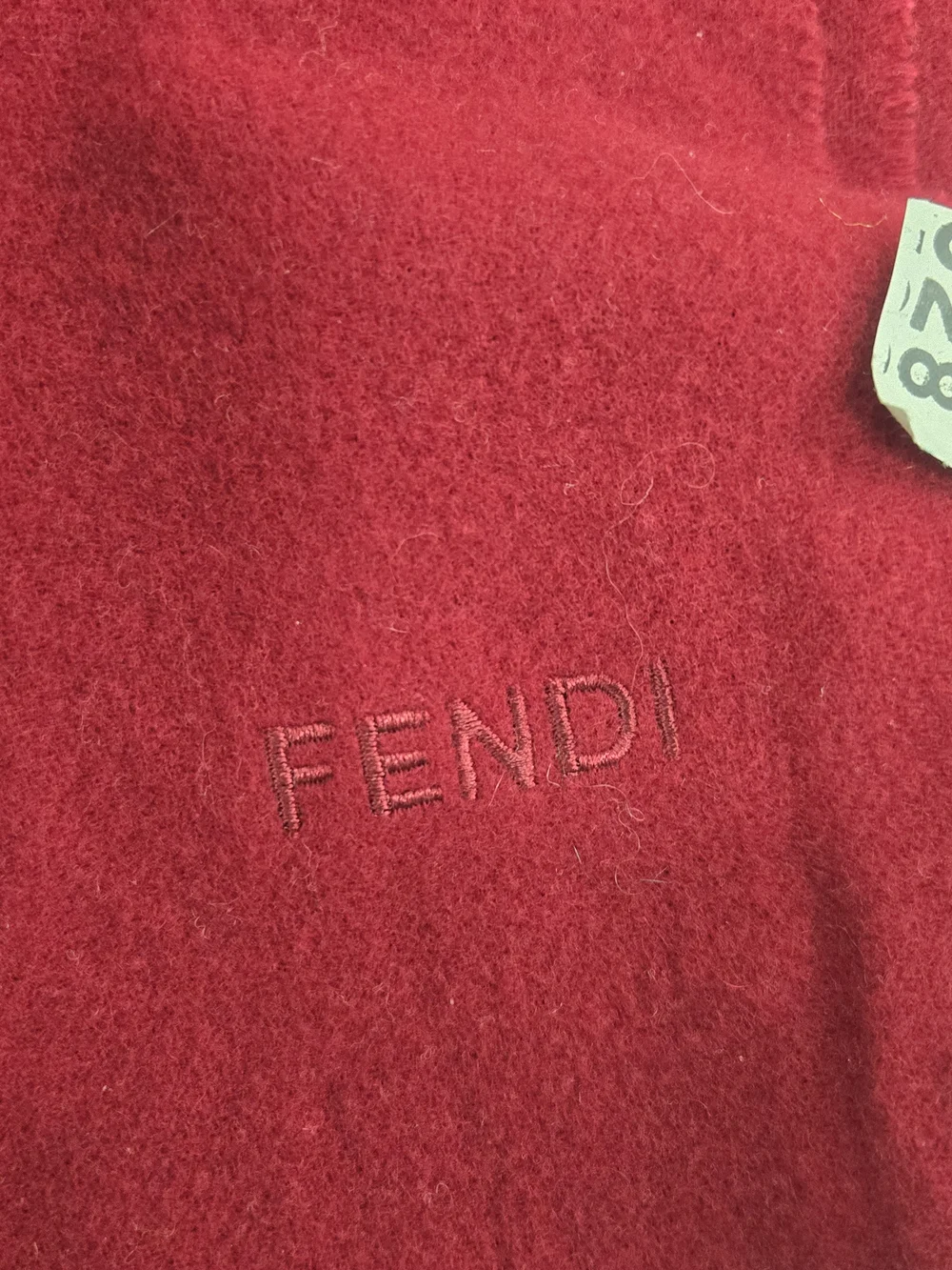 Fendi Red Wool Scarf. Unisex.